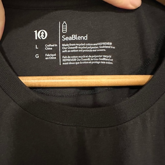 Tentree | Tentree Women’s Seablend Black Short Sleeve Tee Size Large - Picture 2 of 6